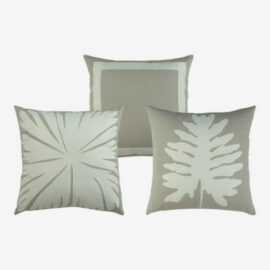 21799 - TRIO CAPA ALMOFADA  BAMBUI  BOUCLE AREIA  BOUCLE BRANCO  45X45 CM