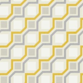 PAPEL DE PAREDE 0,53X10m - YORK - GEOMETRICO - AMARELO/CINZA 201