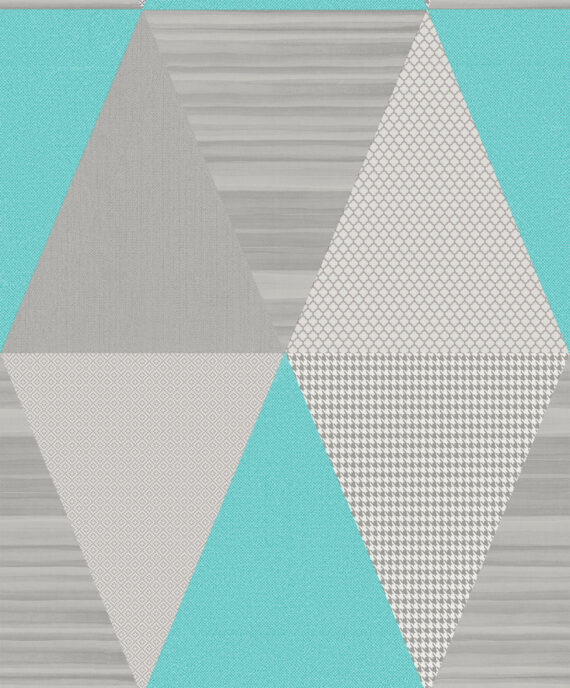 PAPEL DE PAREDE 0,53X10m - YORK -GEOMETRICO - TRIANGULO VERDE AGUA 802