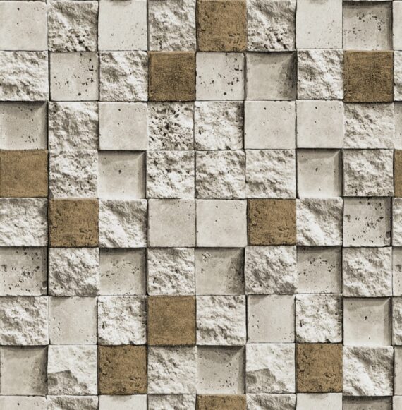 PAPEL DE PAREDE 0,53X10m - YORK - CUBINHOS - MARROM 73